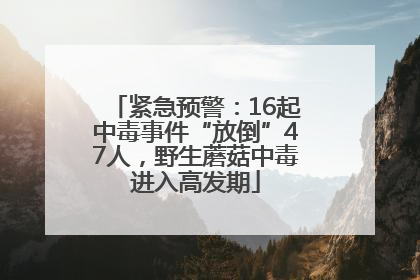 紧急预警：16起中毒事件“放倒”47人，野生蘑菇中毒进入高发期